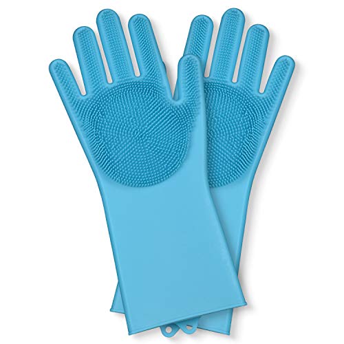 수세미가 필요없는 다용도 실리콘 브러쉬 장갑 Silicone Cleaning Gloves Dishwashing Scrubber