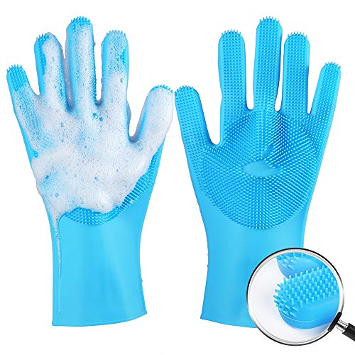 수세미가 필요없는 다용도 실리콘 브러쉬 장갑 Silicone Dishwashing Gloves Reusable Dish Gloves Cleaning Brush