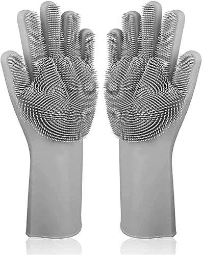 수세미가 필요없는 다용도 실리콘 브러쉬 장갑 Magic Silicone Dishwashing Scrubber 2 in 1 Reusable Rubber Gloves
