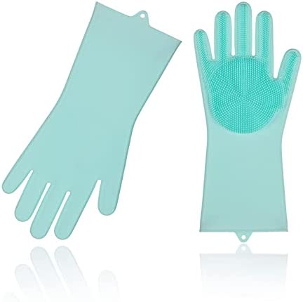 Vgo 2PCS Home Garden Kitchen Dish Washing Car, Glass Cleaning Glove Sponge Palm Pads(2Right Hands,Yellow,CC006)