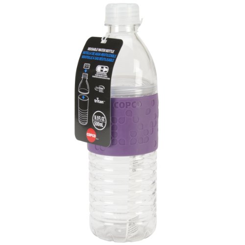 Copco 2510-2294 Hydra Reusable Tritan Water Bottle Spill Resistant Lid Non-Slip Sleeve 16.9oz Purple