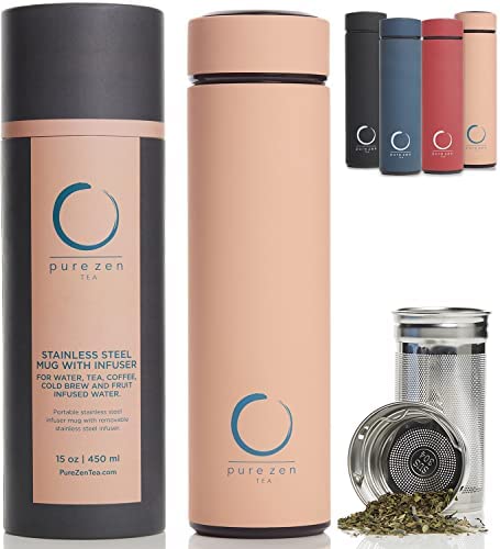 과일물 마시고 예뻐져요 인퓨저 보틀 색상 택1 Tea Infuser Tumbler for Loose Leaf Tea Iced Coffee and Fruit-Infused Water 15oz