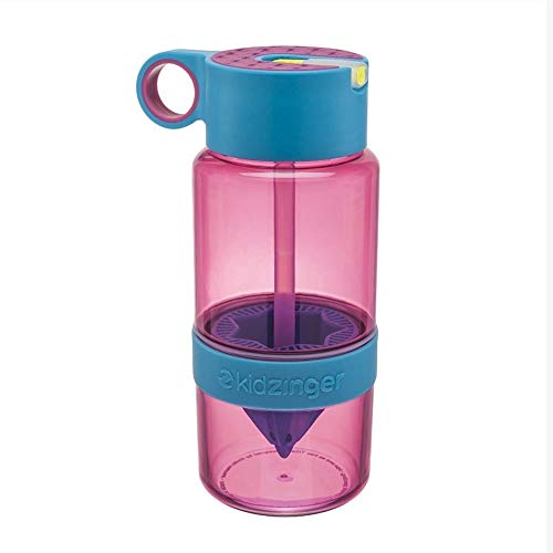 Kid Zinger juice making water bottle 16oz Pink