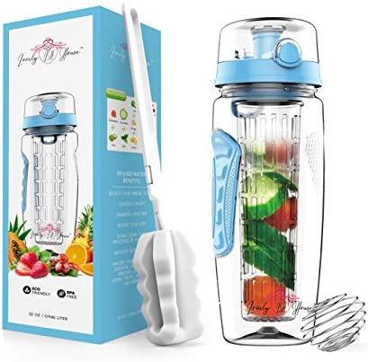 과일물 마시고 예뻐져요 인퓨저 보틀 색상 택1 + 세척용 브러쉬&믹스볼 세트 Fruit Infuser Water Bottle 32 oz with Cleaner Brush & Mix Ball