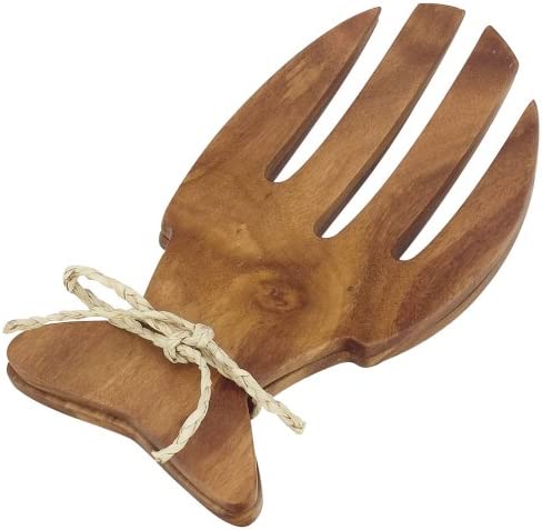 Pacific Merchants Acaciaware 6.5-Inch Acacia 우드 Salad Servers Fish