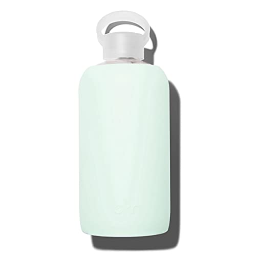 bkr Glass Water Bottle - Luxury BPA Free Smooth Silicone Sleeve