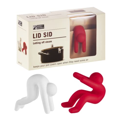 Lid Sid: Pot Lid Lifter | Pot Lid Holder that Keeps Pot from Boiling over | Helpful Kitchen Gadget to Reduce Soups and Stews | Cool Kitchen Gadgets & Cute Kitchen Accessories | by Monkey Business