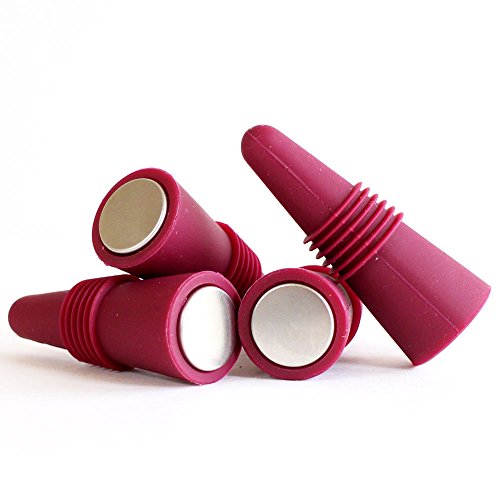 Wine Stopper - Colored Silicone Bottle Stopper/Beverage 100% Food Grade 세트 4
