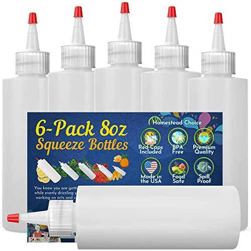Plastic Squeeze Condiment Bottles 16oz Red Cap 세트 7 16-oz Perfect Syrup Sauce Ketchup BBQ Condiments Dressing Arts Craft Workshop Storage More
