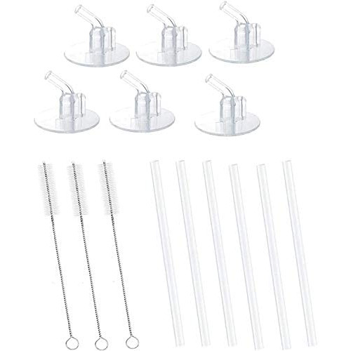 6팩 6 Straws+3 Cleaning Brushes Replacement Straws 써모스 Funtainer Bottle Stem 세트 Safe Use 성인 Children