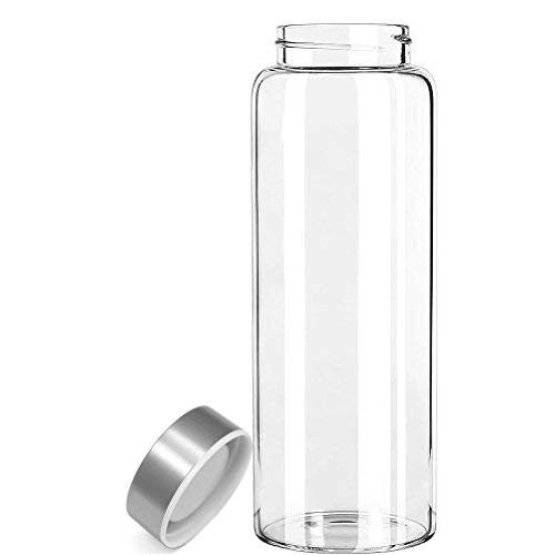 Kablo Glass Water Bottle 32 21 oz 100% Borosilicate BPA Free Leak-Proof 스테인레스 스틸 Lid Wide Mouth Eco-friendly 1st Generation