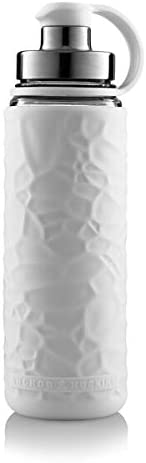 Anchor Hocking Life Durable Glass Water Bottle Silicone Sleeve- 19.5 ounces BPA-Free Wide Mouth Leak Proof Design