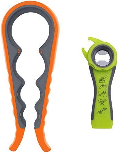 Easy bottle cap opener Kit By SoYoSaltBae 5in1 and 4in1 Multi-Function Jar Openers, Simple to Use for Children, Elderly and Arthritis Sufferers，Jar Bottle Opener Squeeze Lids(2 pack)
