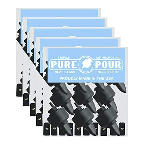 Pour Spouts and Universal Dust Caps | Liquor Pourers with Rubber Dust Caps for Alcohol Bottles, Olive Oil, Syrup, Balsamic Vinegar and More (2 Pack of Pour Spouts)