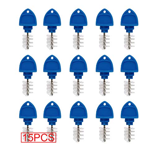 CRBrewBeer 15 Pack Beer Tap Plug Brush, Beer Faucet Brush Plugs,Beer Faucet Tap Cleaning Plug (Blue)