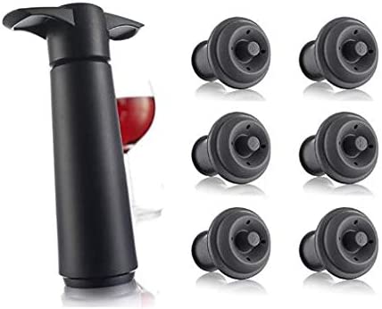 Vacu Vin Wine Saver Pump, Black with Grey Stoppers, (0980450-MMP)