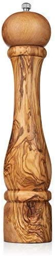 Gourmet Living Olive Wood Pepper Mill | 6.25-Inch Wooden Pepper Grinder with a Ceramic Grinding Mechanism | Each Unique Wooden Kitchen Tool is Enclosed in a Linen Bag
