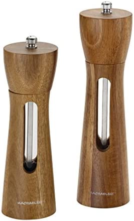 Rachael Ray Tools and Gadgets 2-Piece Acacia Salt and Pepper Grinder Set