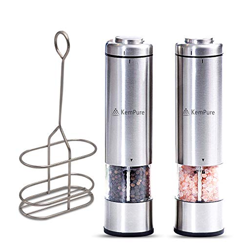 소금/후추 전자 그라인더 세트 with 스탠드 Electric Salt and Pepper Grinder Shaker Mill Set with Stand