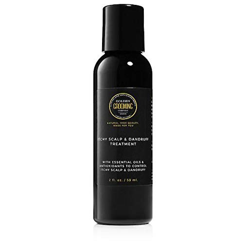 Golden Grooming Company Detroit, All Natural Itchy Scalp & Dandruff Treatment Serum for Men of Color with Soothing Essential Oils, 2 fl. oz.