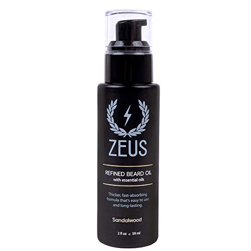 ZEUS Refined Beard Oil - Best Leave In Concentrated Moisturizing Softener & Conditioner for Facial Skin and Hair, 2 oz (Vanilla Rum)