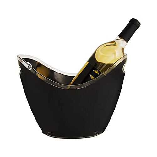 Chill 4 Bottle Swiss Modern Transparent Ice Bucket with handles by True