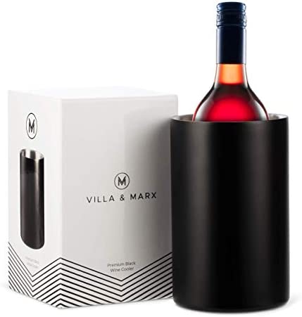 Villa & Marx Wine Chiller - Elegant Champagne Bucket with Copper Finish - Insulated Wine Bottle Cooler Without Ice - Double Walled Wine Chiller Bucket Fits And Cools All Bottles