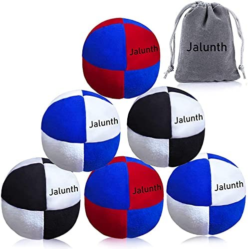 Jalunth Hacky Sack Footbag Balls Juggling Beginners & 프로페셔널 어린이 성인 Bulk 세트 1 2 3 Portable Carry Bags