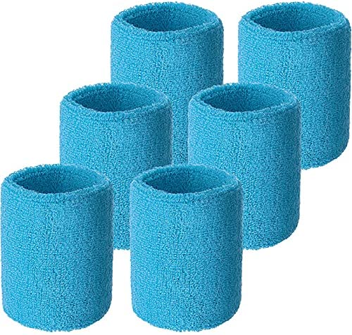 WILLBOND 6 Pieces Wrist Sweatbands 스포츠 Wristbands Football Basketball 러닝 Athletic Sports