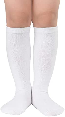 Zando Kids Child Cotton Three Stripes Sport Soccer Team Socks Uniform Tube Cute Knee High Stocking for Boys Girls