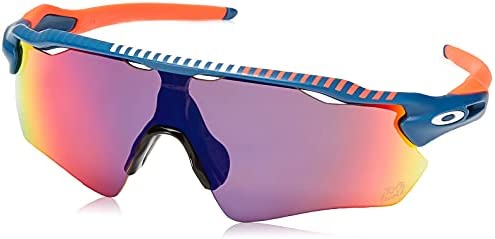 선글라스 Oakley Mens OO9208 Radar EV Path Rectangular Sunglasses Polished WhitePrizm 매트 Polarized 38 mm