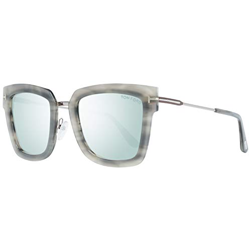 선글라스 2018 Tom Ford Lara-02 FT0573 여성 Gray & Mirrored Light 블루 스퀘어 Sunglasses