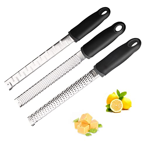 레몬,치즈,버터 그레이터 3종 세트 esLife Grater for Kitchen 3 Pack Zester Stainless Steel Kitchen Tool for Cheese Lemonchocolate Ginger Potato Vegetable & Fruit