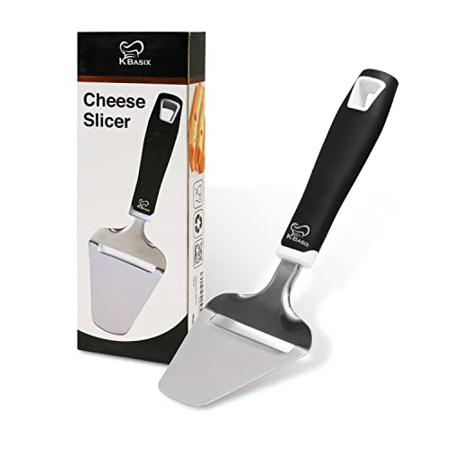 치즈 슬라이서 K BASIX - Stainless Steel 8.2 Inch Cheese PlaneSlicerServer Soft Ergonomic Handle &ndash Easy Slicing of Soft or Hard Cheese