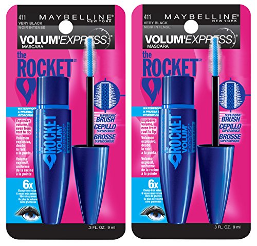Maybelline New York Volum Express The Rocket Waterproof Mascara Makeup, Very Black, 2 Count