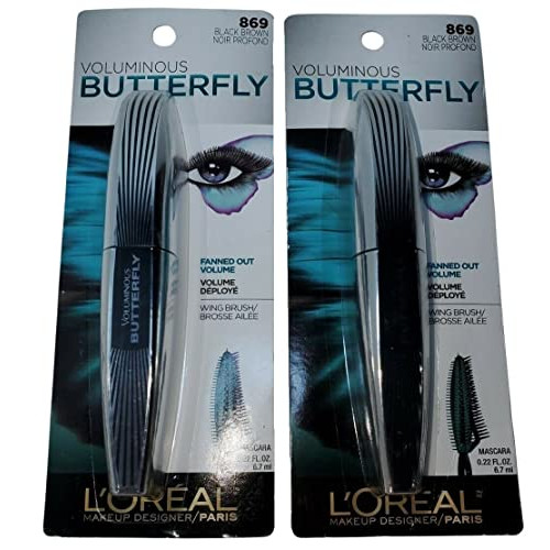 로레알 Paris Voluminous Butterfly Mascara 매트 Brown 869 0.22 oz팩 2