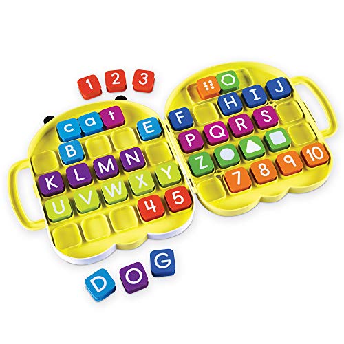홈스쿨링 알파벳 블럭 세트 Learning Resources AlphaBee Alphabet Homeschool ABCs Numbers Shape & Word Recognition Activity Multicolor