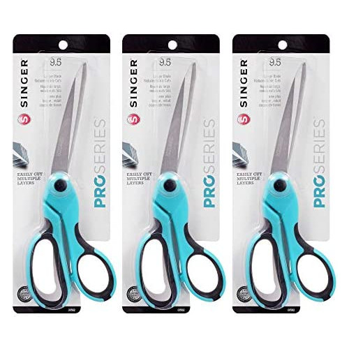 SINGER Professional Series Bent Scissors, 9 1/2, Teal