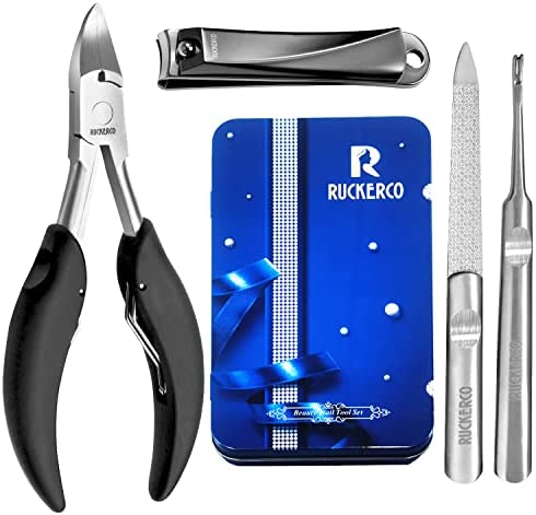 RUCKERCO Nail clippers 세트 매트 스테인레스 스틸 3 pcs nail &slant edg Toenail Clipper Cutter 메탈 케이스 .The best clipper 선물 men women