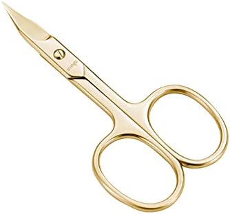 LIVINGO Premium Manicure Nail Scissors Multi-purpose 스테인레스 스틸 Cuticle Pedicure Beauty Grooming Kit Eyebrow Eyelash Dry Skin Curved 블레이드 3.5 inch