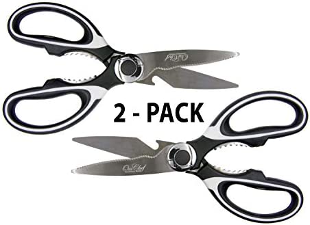 Kitchen Shears Chef Scissors Poultry Meat Premium 스테인레스 스틸 Blades 매트 & White Sure-Grip 인체공학적 Handles
