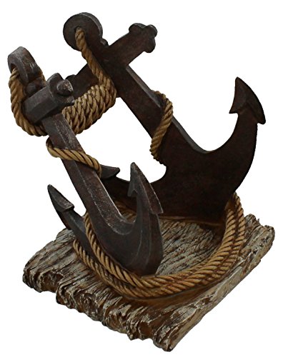 와인 보틀 스탠드 디스플레이 홀더 Old River Outdoors Rustic Rope Wrapped Boat Anchor Wine Bottle Display Holder/Rack - Nautical Decor