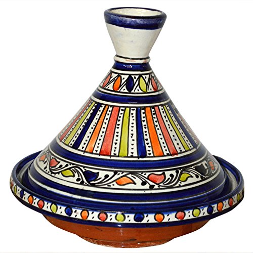 내 주방이 돋보이는 예쁜 타진 플레이트 Moroccan Handmade Serving Tagine Exquisite Ceramic With Vivid colors Original 10 Inches in Diameter