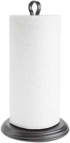 집들이선물 키친타올걸이/홀더 색상 택1 mDesign Metal Steel Vertical Disposable Paper Towel Holder Stand/Dispenser, Fits Standard and Jumbo-Sized Rolls for Kitchen Countertop, Pantry, Laundry or Utility Room, Garage Storage