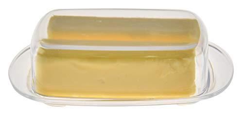 집들이선물 버터 보관함 HOME-X Clear Acrylic Butter Dish with Cover, Plastic Covered Cheese Holder with Tray