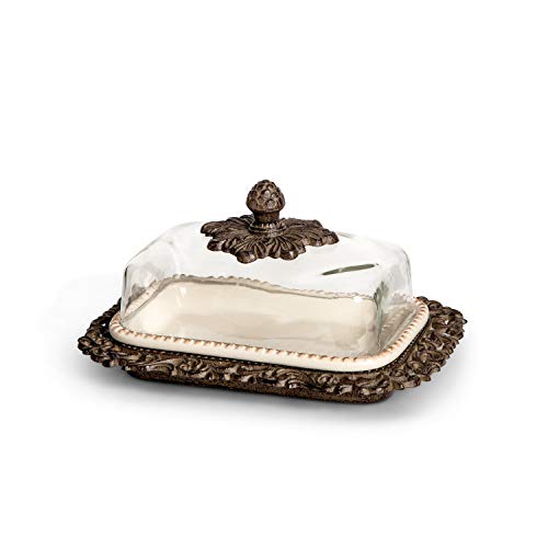 집들이선물 버터 보관함 Ceramic Butter Dish with Glass Dome