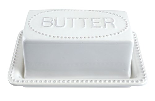 집들이선물 버터 보관함 Embossed Decorative Ceramic Butter Dish with Lid