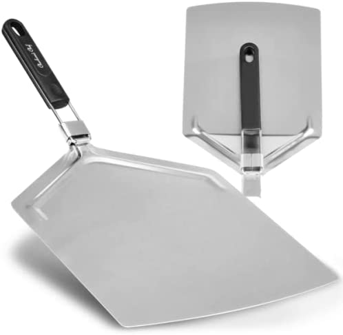 Checkered Chef Pizza Paddle - Large Stainless Steel Peel w/Folding Handle - 13 Inch x 15 Inch
