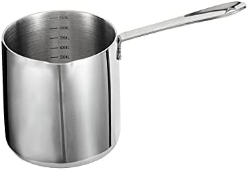 미니 커피/우유/버터/소스류 멜팅 냄비 IMEEA Butter Coffee Milk Warmer Mini Butter Melting Pot with Spout 18/10 Tri-Ply Stainless Steel (12oz/370ml)