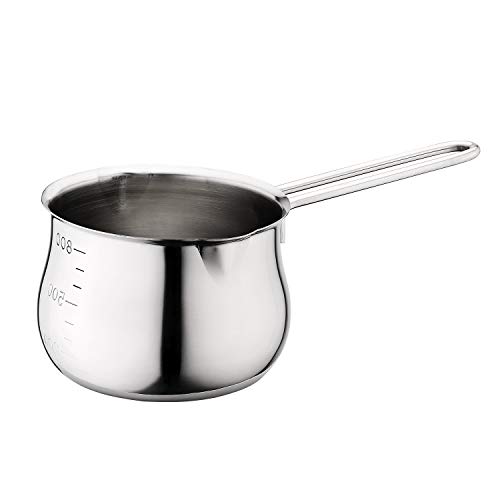 미니 커피/우유/버터/소스류 멜팅 냄비 Asvert Mini Butter Melting Pot, Butter Coffee Milk Warme,r with Spout 18/10 Tri-Ply Stainless Steel 27OZ(800ml)